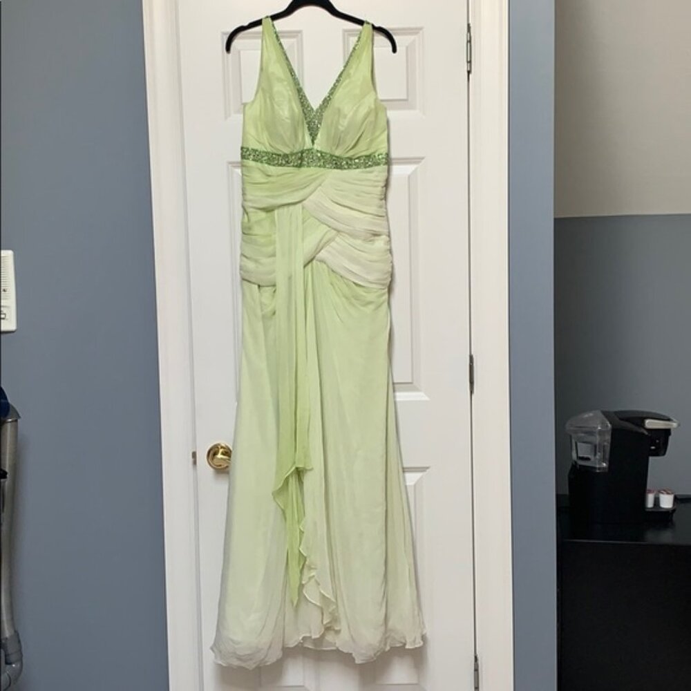 Gossamer Sparkle Fairy ! | 90s Vintage SILK | Floaty | OMBRE Green | 8 | EVC